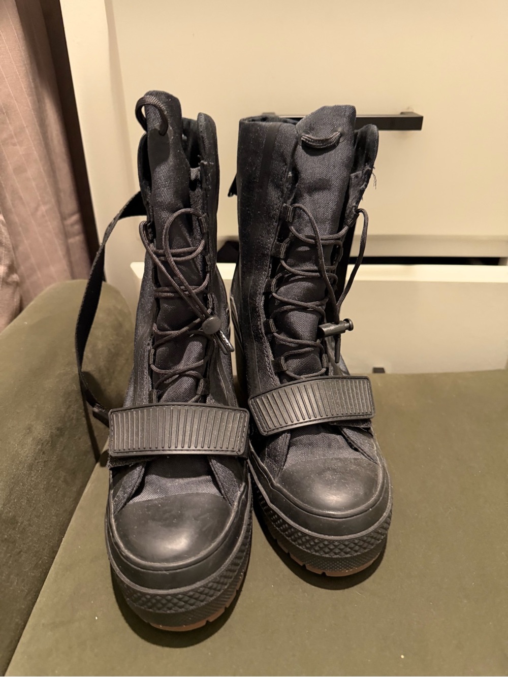 Converse Black Women's Lace-Up High-Top Combat Boots